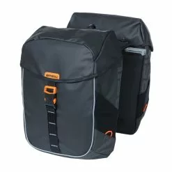 Basil Doppelpacktasche Miles Tarpaulin MIK Schwarz Orange
