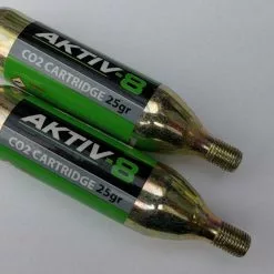 2x CO2 PATRONE KARTUSCHE 25GR MIT GEWINDE AKTIV-8