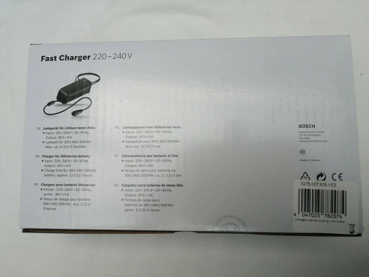 Bosch Fast Charger, 6 A Ladegerät Mit EU Netzkabel, Schnellladegerät 4 Bosch Fast Charger, 6 A Ladegerät Mit EU Netzkabel, Schnellladegerät – Bild 2