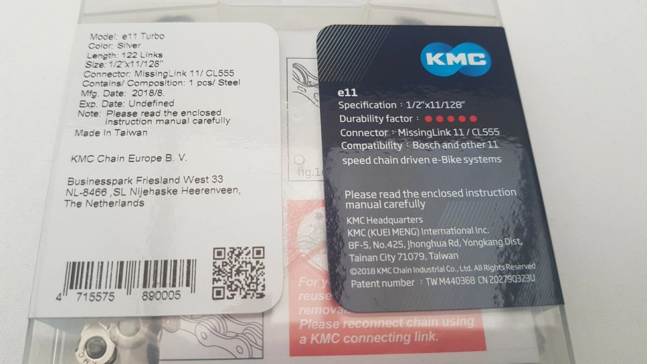 KMC E-Bike Kette E11 Silver 11-fach Silber 122 Glieder Extrem Haltbar 4 KMC E-Bike Kette E11 Silver 11-fach Silber 122 Glieder Extrem Haltbar – Bild 2