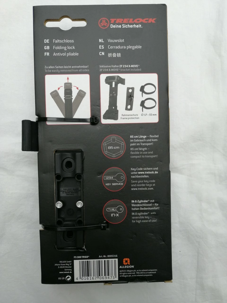 Trelock Faltschloss FS 380 Trigo 85cm A 4 Trelock Faltschloss FS 380 Trigo 85cm A – Bild 2